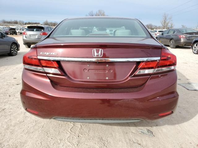 19XFB2F59EE204460 - 2014 HONDA CIVIC LX BURGUNDY photo 6