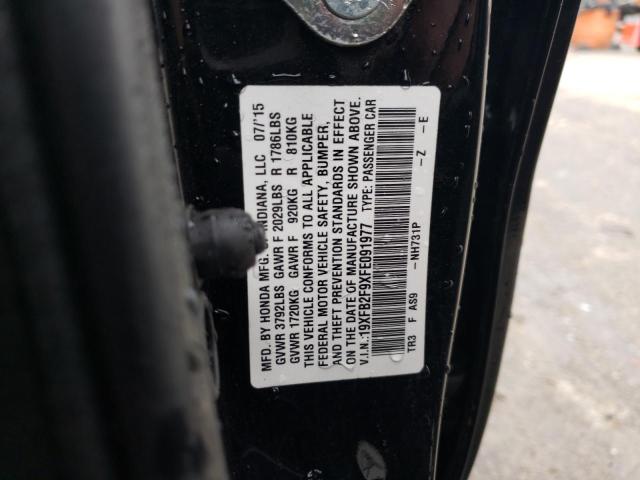 19XFB2F9XFE091977 - 2015 HONDA CIVIC EXL შავი ფოტო 13