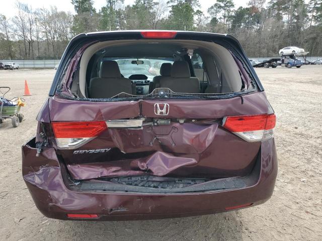 5FNRL5H21EB133070 - 2014 HONDA ODYSSEY LX MAROON photo 6