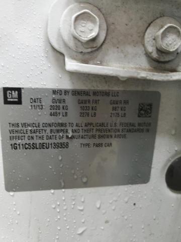 1G11C5SL0EU139358 - 2014 CHEVROLET MALIBU 1LT WHITE photo 13