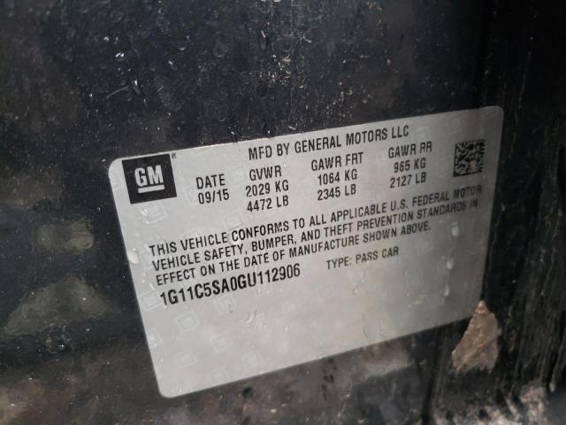 1G11C5SA0GU112906 - 2016 CHEVROLET MALIBU LIM LT 灰色 照片 12