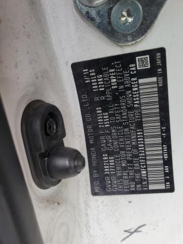 JHMFC1F75JX038391 - 2018 HONDA CIVIC EXL WHITE photo 12