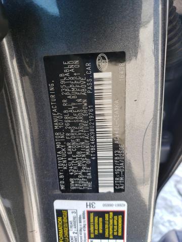 4T1BE46K98U219761 - 2008 TOYOTA CAMRY CE GRAY photo 12