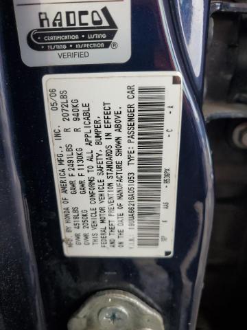 19UUA66216A051053 - 2006 ACURA 3.2TL BLUE photo 12