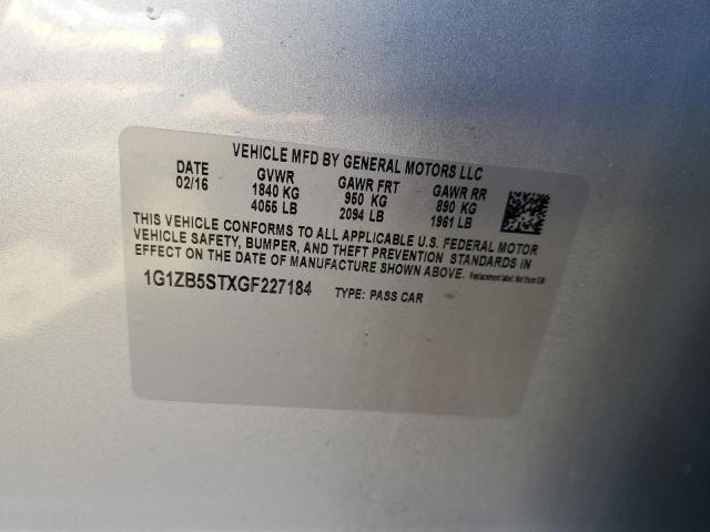 1G1ZB5STXGF227184 - 2016 CHEVROLET MALIBU LS SILVER photo 12