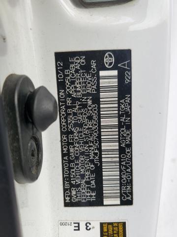 JTKJF5C79D3058503 - 2013 TOYOTA SCION TC 白色 照片 12