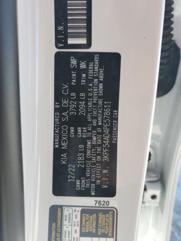 3KPF54AD4PE578611 - 2023 KIA FORTE GT LINE WHITE photo 12