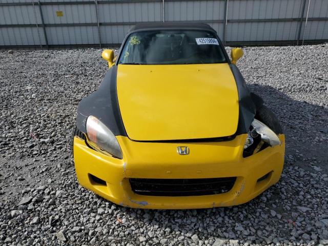 JHMAP11423T001899 - 2003 HONDA S2000 YELLOW photo 5