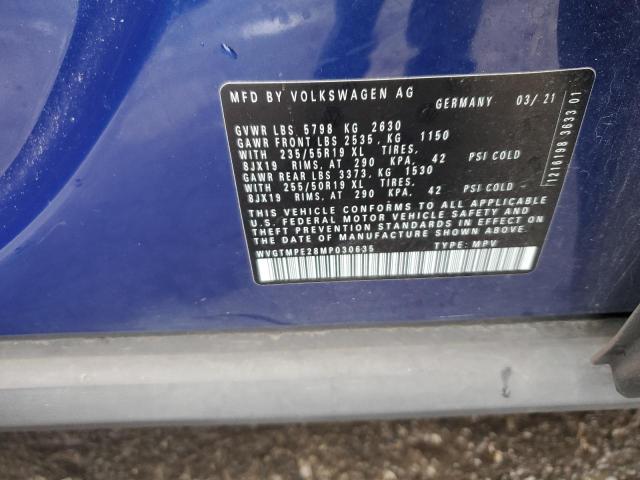 WVGTMPE28MP030635 - 2021 VOLKSWAGEN ID.4 PRO S ლურჯი ფოტო 13