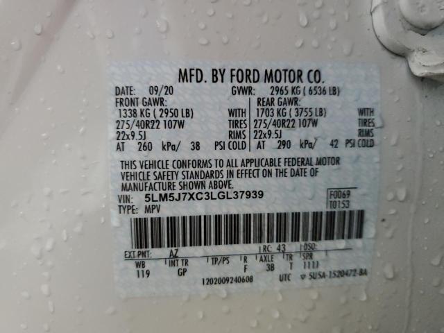 5LM5J7XC3LGL37939 - 2020 LINCOLN AVIATOR RESERVE WHITE photo 13