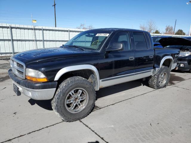 1D7HG48N24S507875 - 2004 DODGE DAKOTA QUAD SLT BLACK photo 1