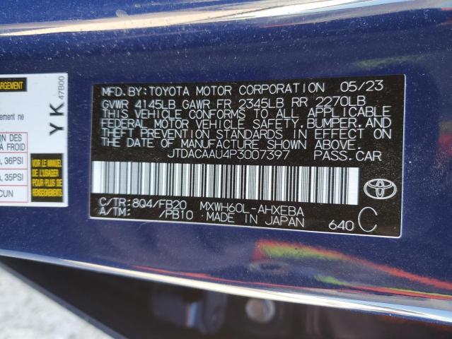 JTDACAAU4P3007397 - 2023 TOYOTA PRIUS LE BLUE photo 13