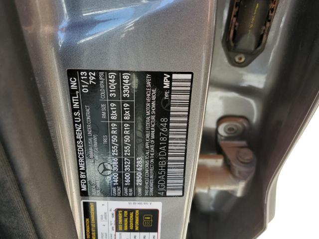 4JGDA5HB1DA187648 - 2013 MERCEDES-BENZ ML 350 4MATIC SILVER photo 13