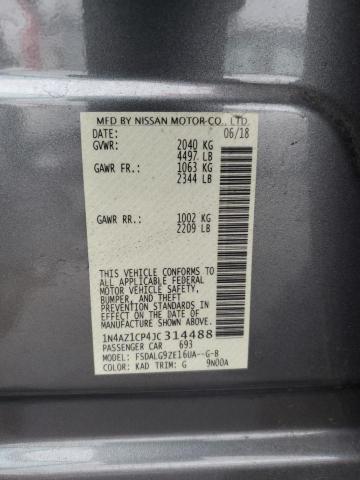 1N4AZ1CP4JC314488 - 2018 NISSAN LEAF S GRAY photo 13