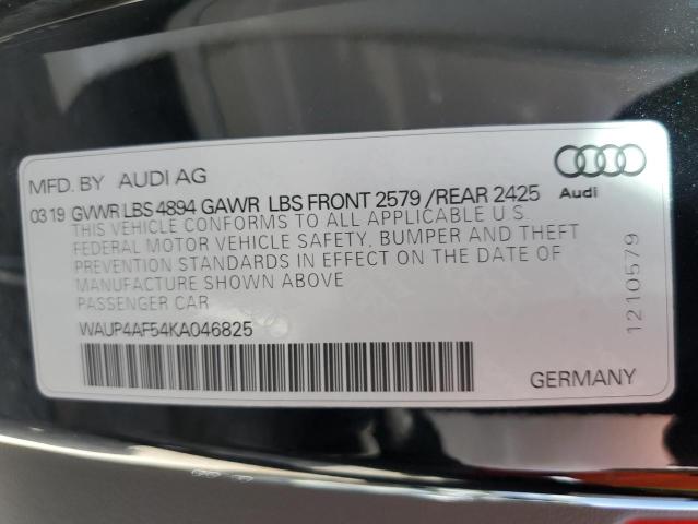 WAUP4AF54KA046825 - 2019 AUDI S5 PREMIUM PLUS 黑色 照片 12