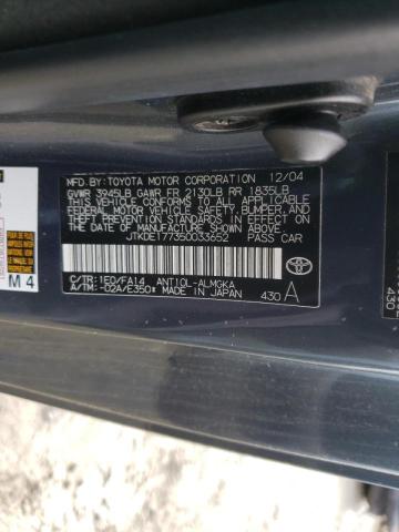 JTKDE177350033652 - 2005 TOYOTA SCION TC 黑色 照片 12