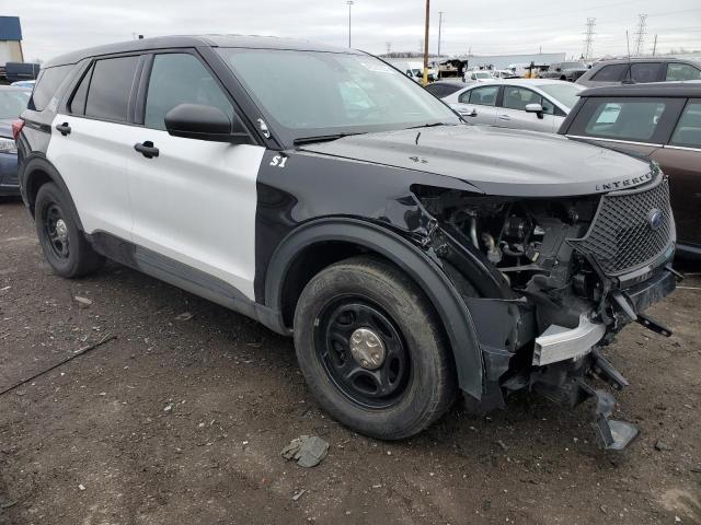 1FM5K8AC5MNA15752 - 2021 FORD EXPLORER POLICE INTERCEPTOR TWO TONE photo 4