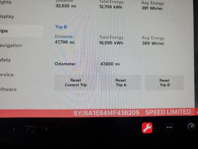 5YJSA1E64MF436205 - 2021 TESLA MODEL S Qara foto 9