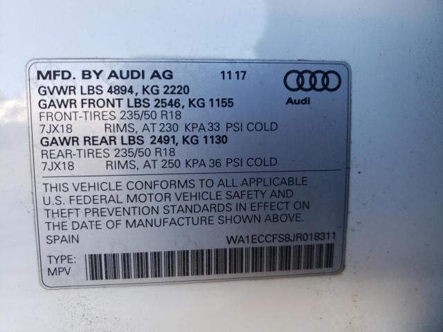 WA1ECCFS8JR018311 - 2018 AUDI Q3 PREMIUM WHITE photo 13