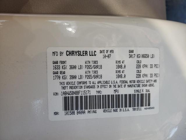 1A8HW58N88F115171 - 2008 CHRYSLER ASPEN LIMITED BEIGE photo 13