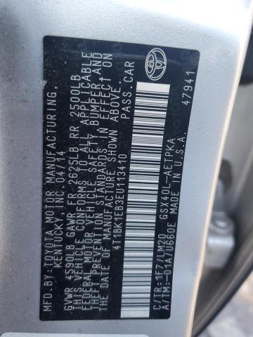 4T1BK1EB3EU113410 - 2014 TOYOTA AVALON BASE 银色 照片 12