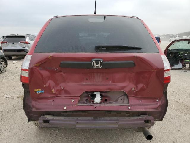 3CZRE38348G701277 - 2008 HONDA CR-V LX BURGUNDY photo 6