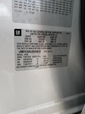 LRBFX2SA9JD004810 - 2018 BUICK ENVISION ESSENCE SILVER photo 13