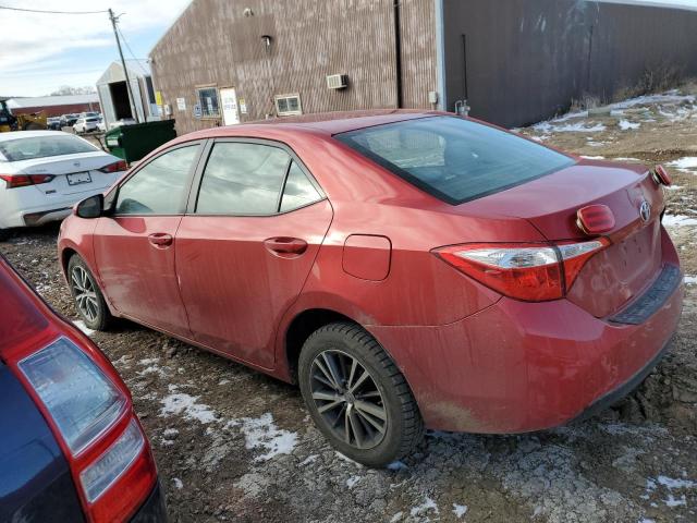 5YFBURHE4GP568799 - 2016 TOYOTA COROLLA L RED photo 2