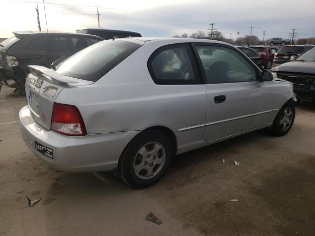 KMHCG35C92U226820 - 2002 HYUNDAI ACCENT GS SILVER photo 3