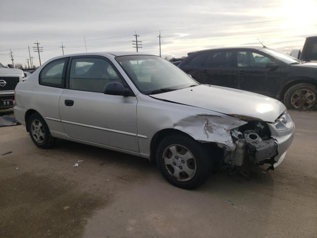 KMHCG35C92U226820 - 2002 HYUNDAI ACCENT GS SILVER photo 4