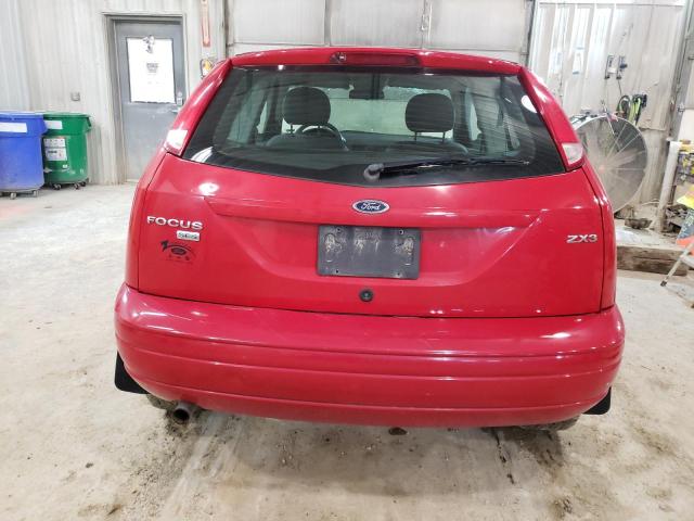 1FAFP31NX6W160495 - 2006 FORD FOCUS ZX3 RED photo 6