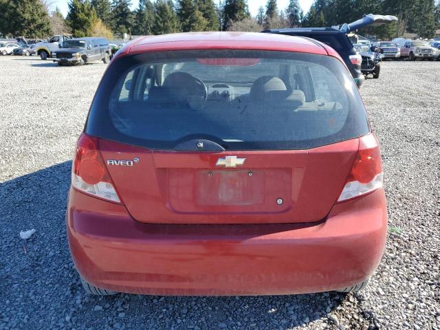 KL1TD66668B136043 - 2008 CHEVROLET AVEO BASE RED photo 6