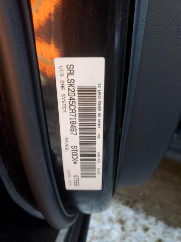 SALSK2D45CA718467 - 2012 LAND ROVER RANGE ROVE HSE LUXURY BLACK photo 12