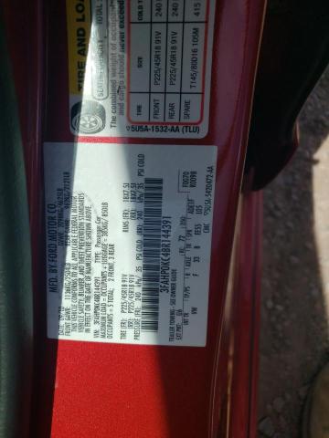 3FAHP0KC4BR144391 - 2011 FORD FUSION SPORT RED photo 12