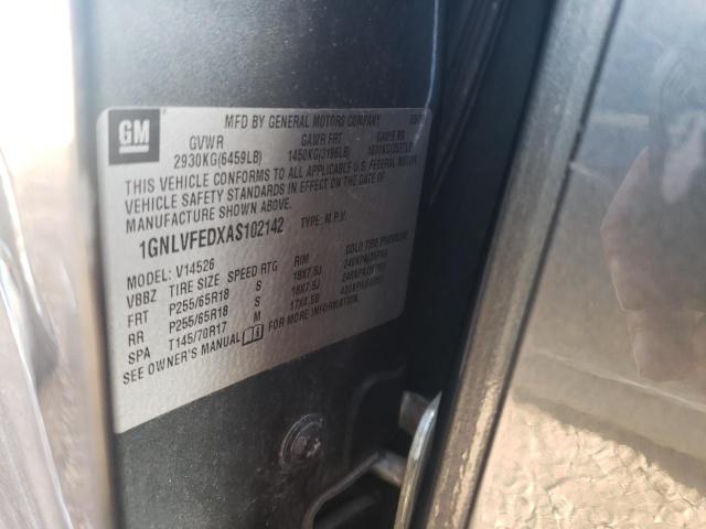 1GNLVFEDXAS102142 - 2010 CHEVROLET TRAVERSE LT GRAY photo 13