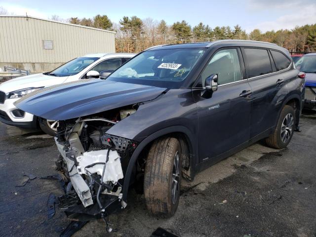 5TDGBRCH7MS068636 - 2021 TOYOTA HIGHLANDER HYBRID XLE GRAY photo 1