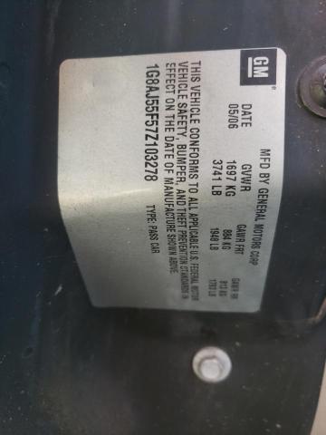 1G8AJ55F57Z103278 - 2007 SATURN ION LEVEL 2 GREEN photo 12