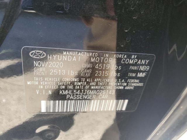 KMHL54JJ6MA026143 - 2021 HYUNDAI SONATA HYBRID BLACK photo 12