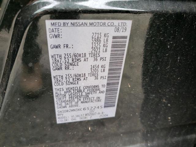 5N1DR2MN3KC652245 - 2019 NISSAN PATHFINDER S BLUE photo 13