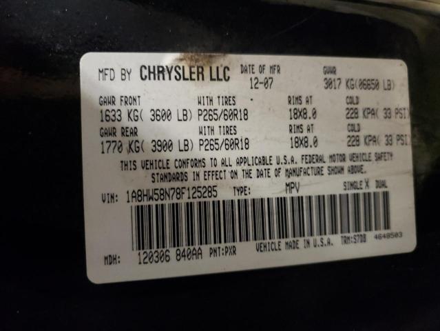 1A8HW58N78F125285 - 2008 CHRYSLER ASPEN LIMITED BLACK photo 13