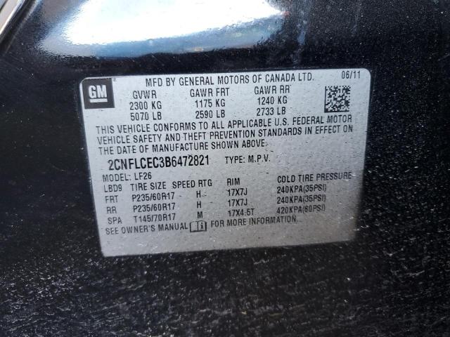 2CNFLCEC3B6472821 - 2011 CHEVROLET EQUINOX LS BLACK photo 12