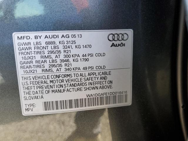 WA1DGAFE1DD016416 - 2013 AUDI Q7 PRESTIGE GRAY photo 14