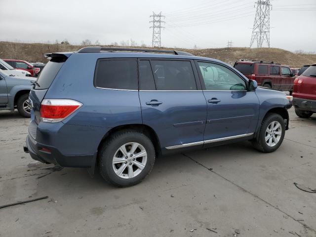 5TDBK3EH3DS188194 - 2013 TOYOTA HIGHLANDER BASE أزرق صورة 3