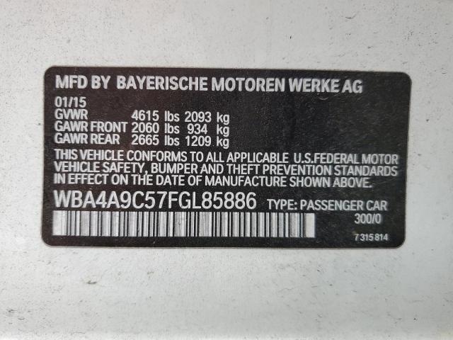 WBA4A9C57FGL85886 - 2015 BMW 428 I GRAN COUPE SULEV WHITE photo 12