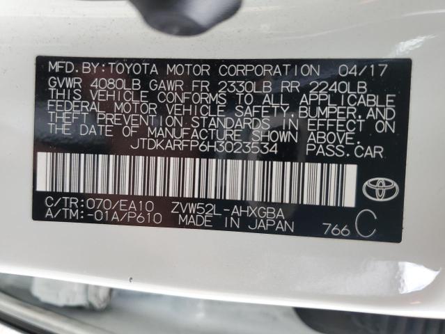 JTDKARFP6H3023534 - 2017 TOYOTA PRIUS PRIM 白色 照片 13