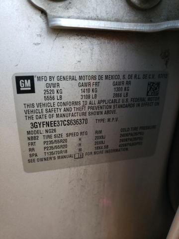 3GYFNEE37CS636370 - 2012 CADILLAC SRX PERFORMANCE COLLECTION Srebrny zdjęcie 13