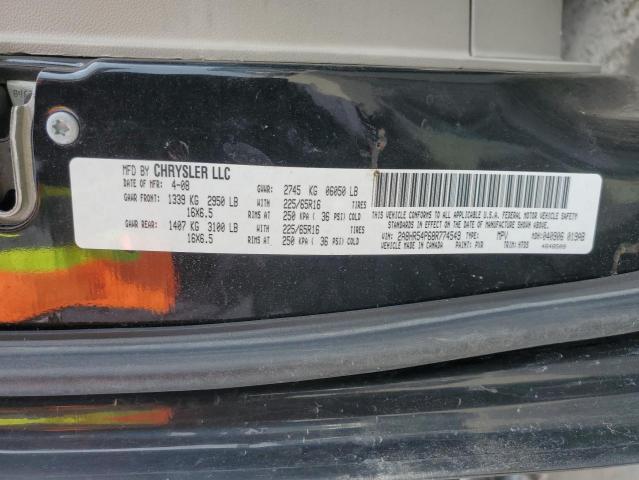 2A8HR54P68R774549 - 2008 CHRYSLER TOWN & COU TOURING შავი ფოტო 12