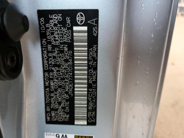 JTKDE177470184776 - 2007 TOYOTA SCION TC ვერცხლისფერი ფოტო 12