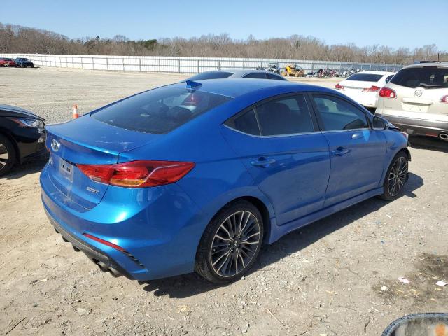 KMHD04LB9HU292429 - 2017 HYUNDAI ELANTRA SPORT BLUE photo 3