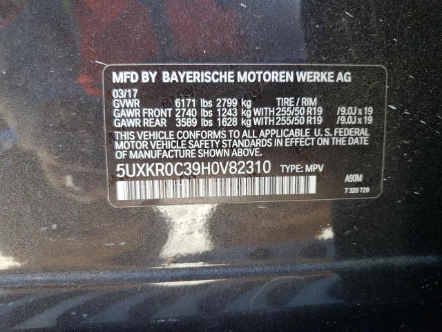5UXKR0C39H0V82310 - 2017 BMW X5 XDRIVE35I BLACK photo 13